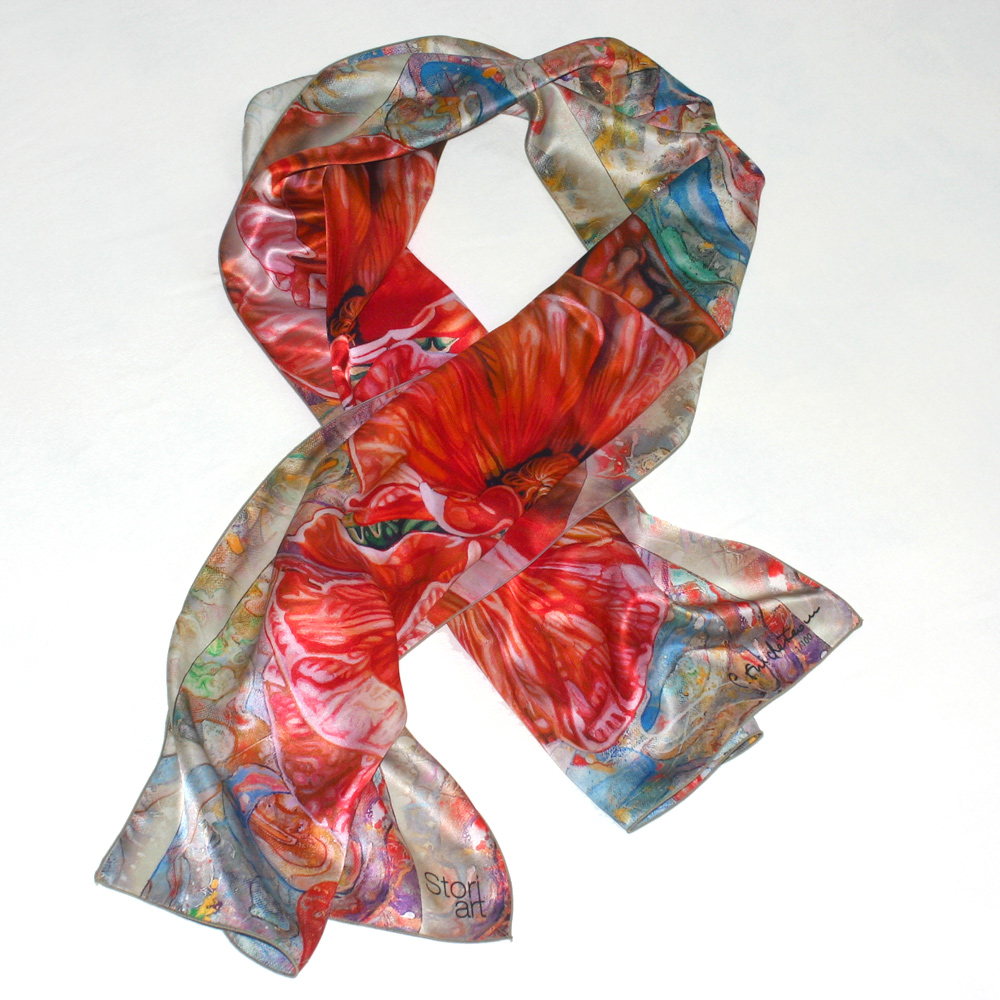 Silk art scarf - Althéas
