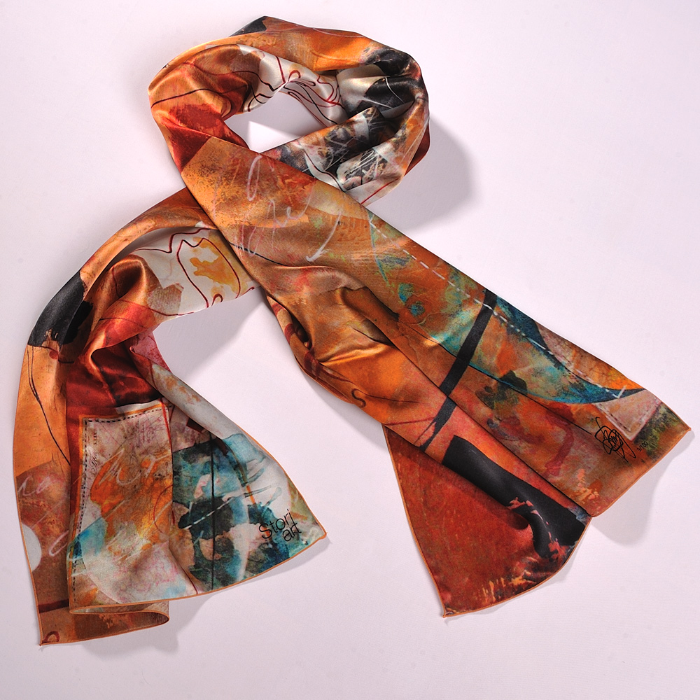 Silk art scarf "Opus 21"